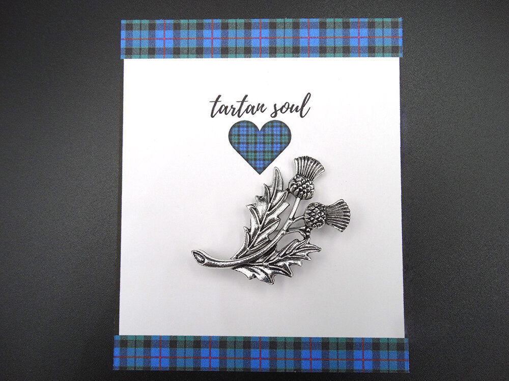Large Thistle Pewter Brooch
