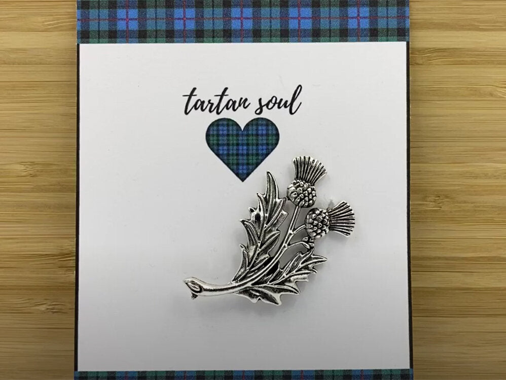 Large Thistle Pewter Brooch