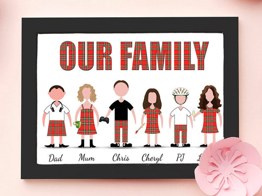 Scottish Mother's Day Personalised Tartan Family