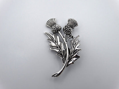 Large Thistle Pewter Brooch