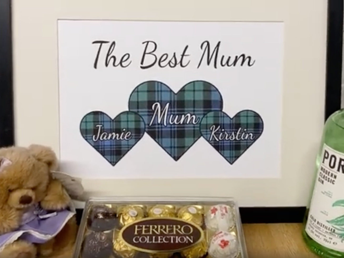 Scottish Personalised Family Tartan Hearts