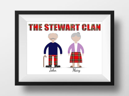 Scottish Personalised Family Portrait