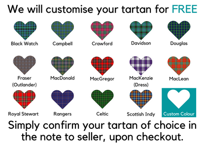 Scottish Personalised Family Tartan Hearts